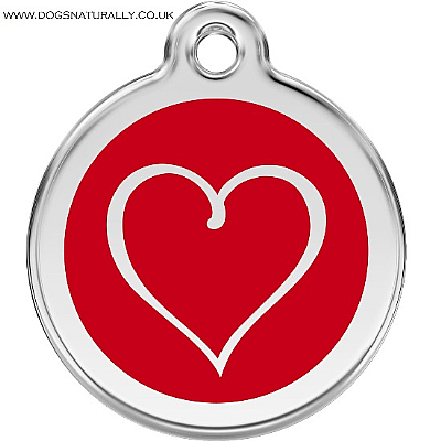 Red Pretty Heart Dog ID Tags (3x sizes)